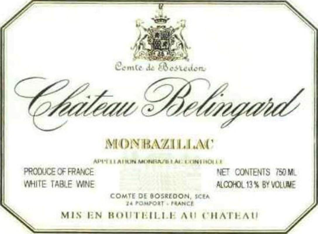 Chateau Belingard Monbazillac 2012 Front Label