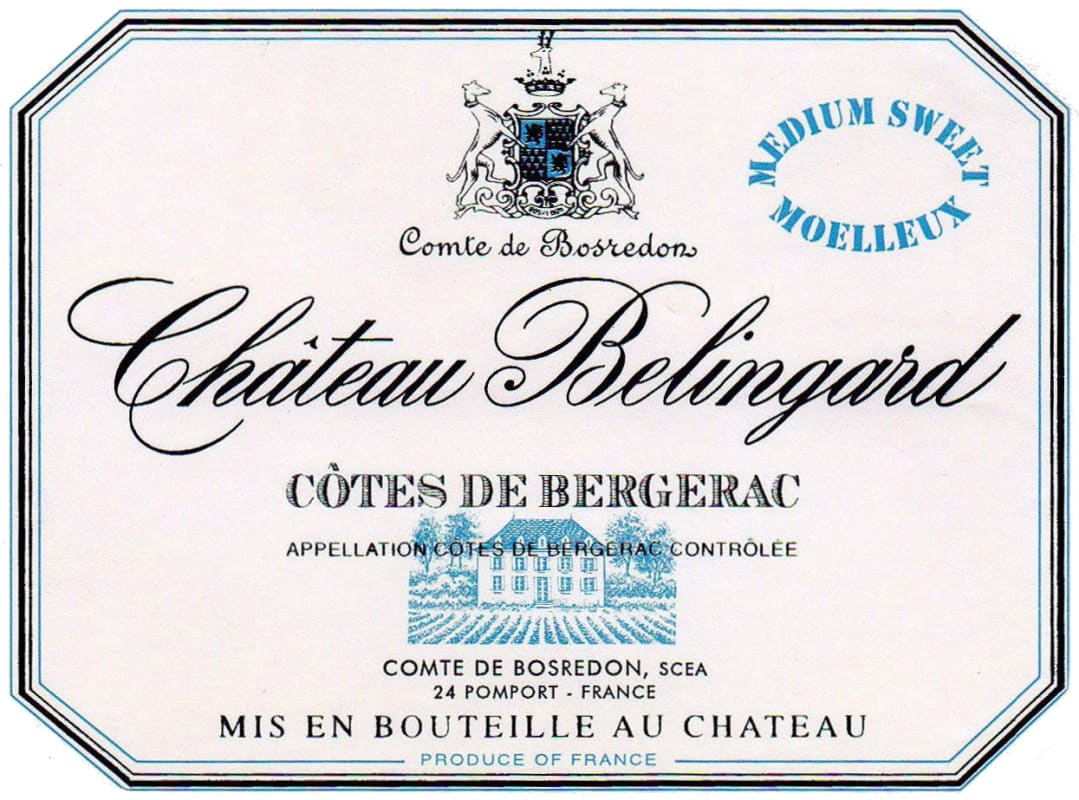Chateau Belingard Bergerac Moelleux 2009 Front Label