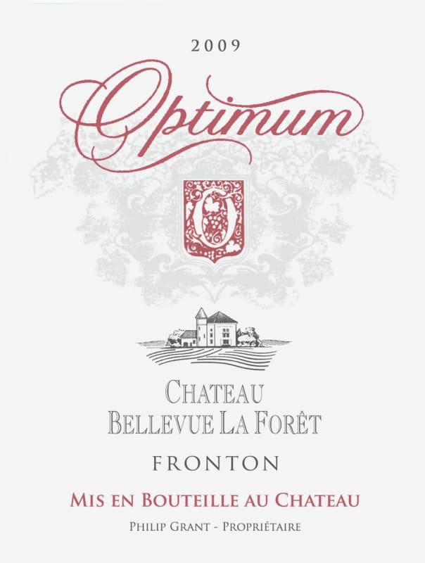 Chateau Bellevue La Foret Optimum 2009 Front Label
