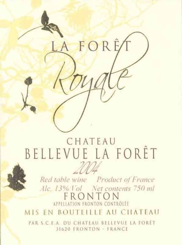 Chateau Bellevue La Foret La Foret Royale 2004 Front Label