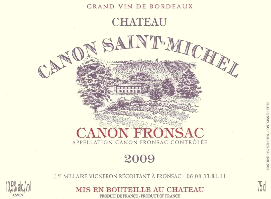 Chateau Canon Saint-Michel Canon Fronsac 2009 Front Label