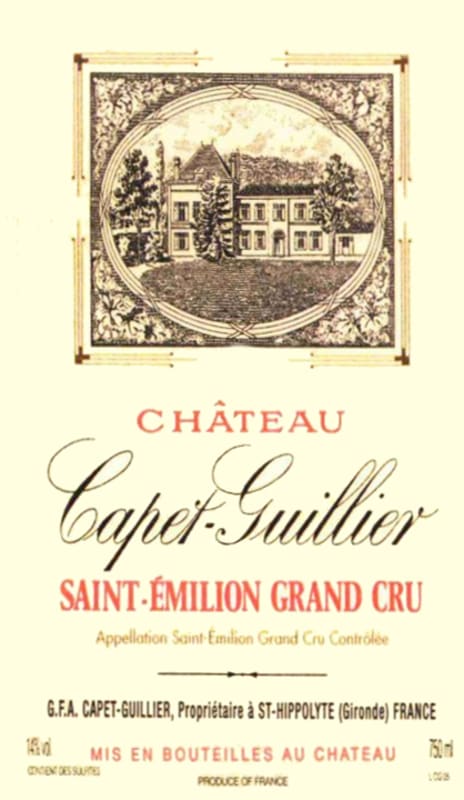 Chateau Capet-Guillier Saint-Emilion Grand Cru 2013 Front Label