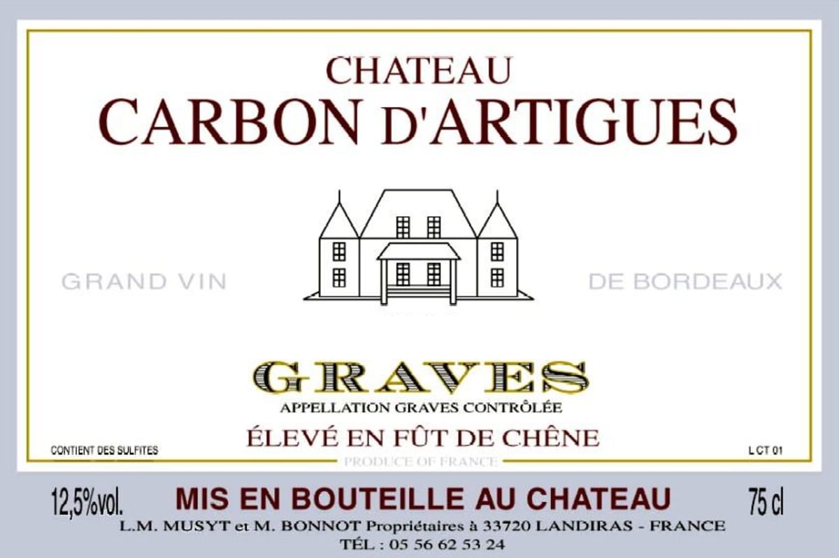 Chateau Carbon d'Artigues Graves 2011 Front Label