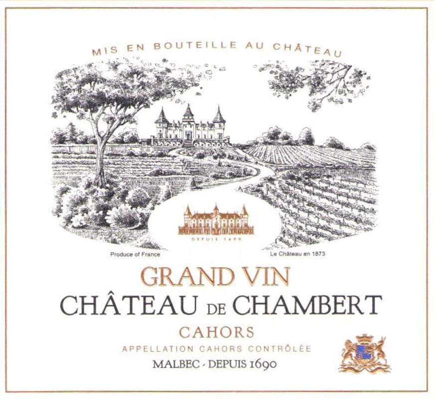 Chateau Chambert Cahors Grand Vin 2013 Front Label