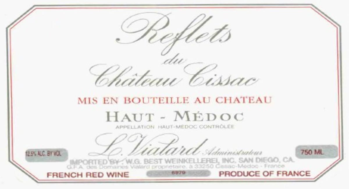 Chateau Cissac Haut-Medoc Reflets du Chateau Cissac 2012 Front Label