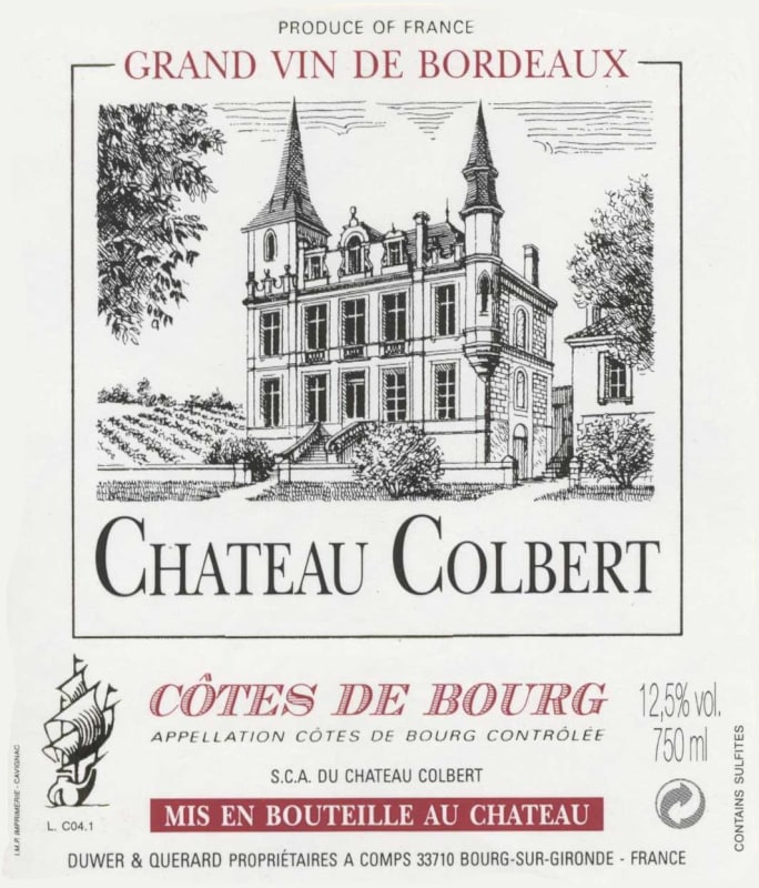 Chateau Colbert Cotes de Bourg 2005 Front Label