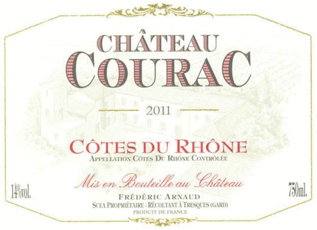 Chateau Courac Cotes du Rhone 2011 Front Label