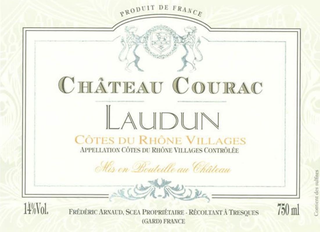 Chateau Courac Cotes du Rhone Villages Laudun 2011 Front Label