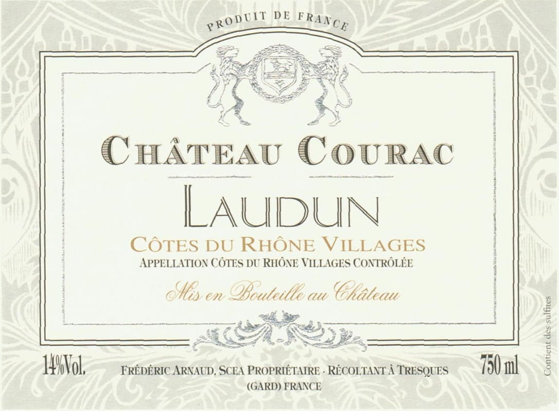 Chateau Courac Cotes du Rhone Villages Laudun 2009 Front Label