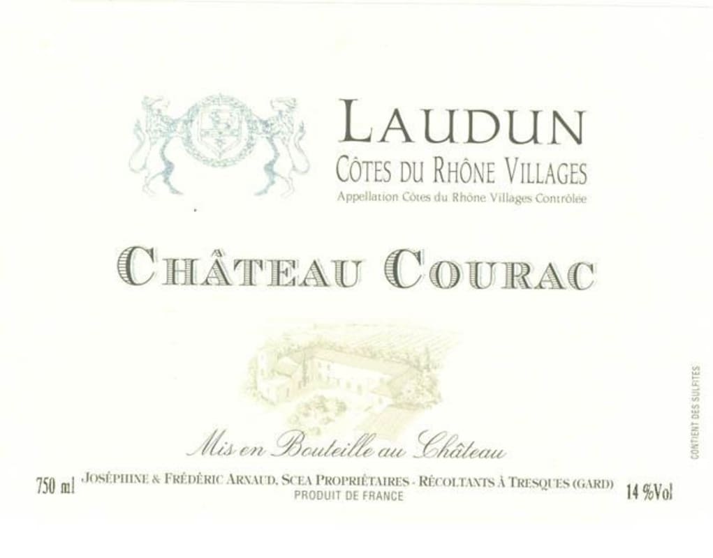 Chateau Courac Cotes du Rhone Villages Laudun Blanc 2014 Front Label