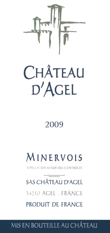 Chateau D'Agel Minervois 2009 Front Label