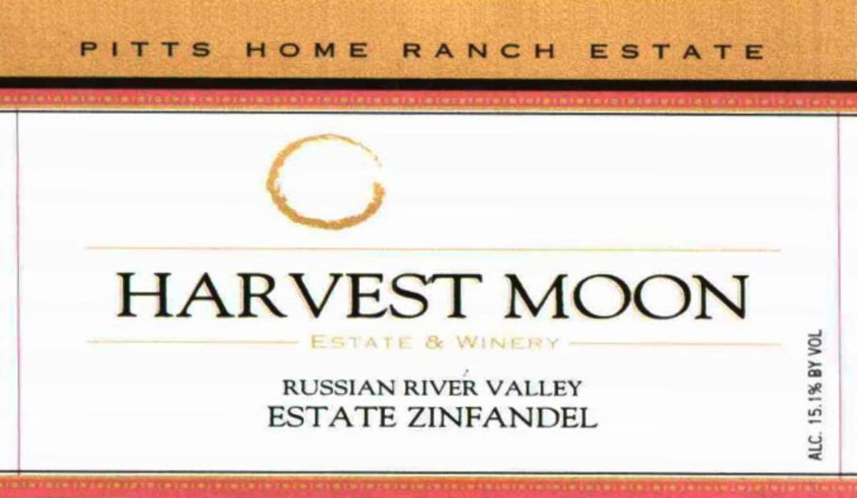 Harvest Moon Winery Pitts Home Ranch Zinfandel 2005 Front Label