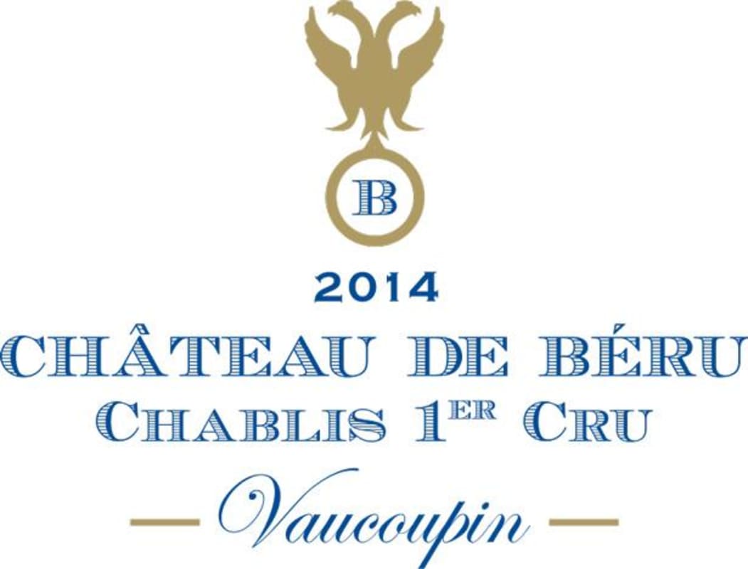 Chateau de Beru Chablis Vaucoupin Premier Cru 2014 Front Label