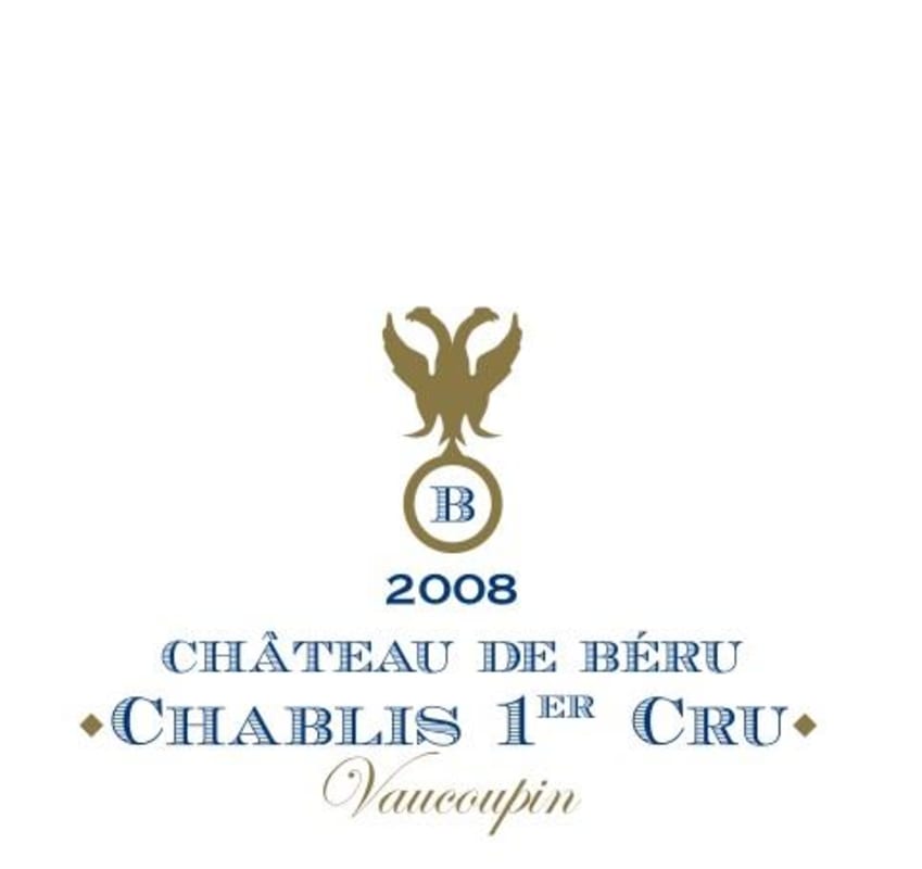 Chateau de Beru Chablis Vaucoupin Premier Cru 2008 Front Label