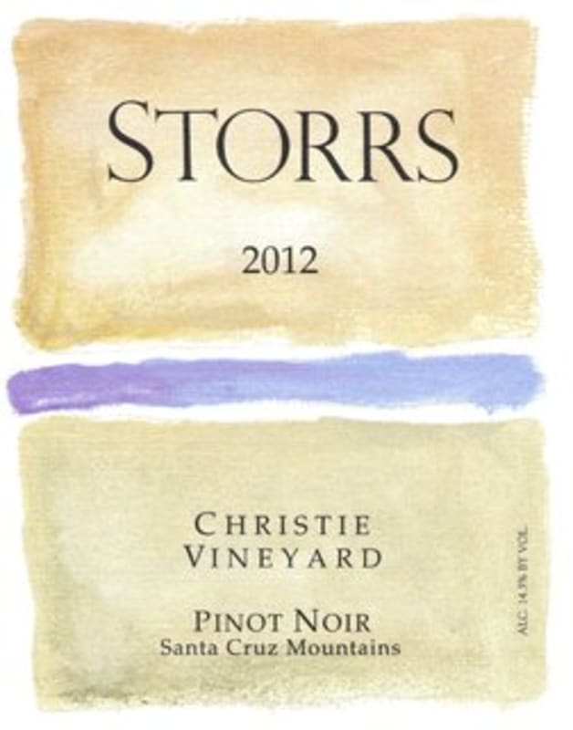 Storrs Christie Vineyard Pinot Noir 2012 Front Label