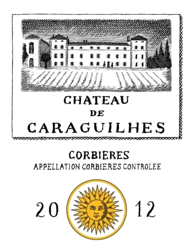 Chateau de Caraguilhes Corbieres 2012 Front Label