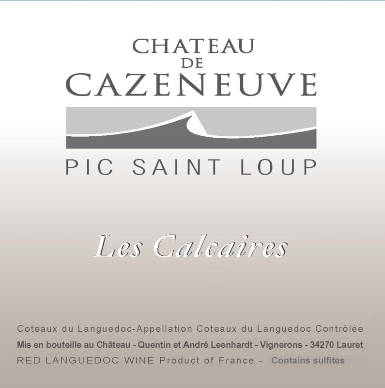 Chateau de Cazeneuve Pic Saint Loup Les Calcaires 2013 Front Label