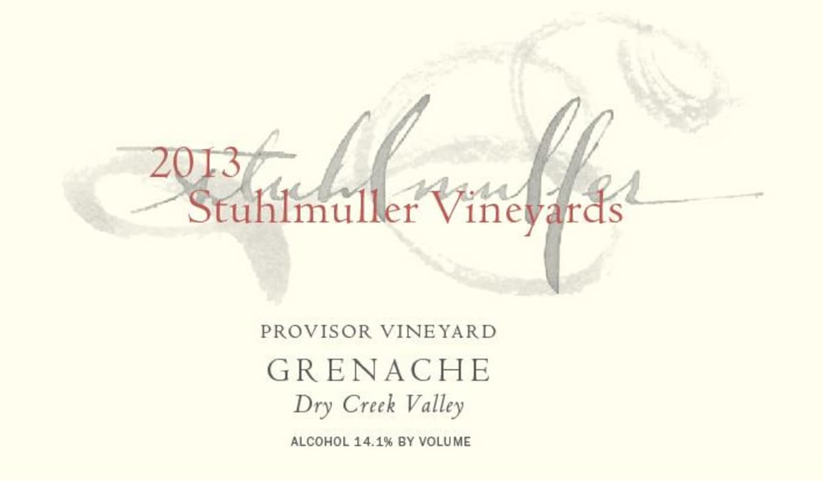 Stuhlmuller Vineyards Provisor Vineyard Grenache 2013 Front Label