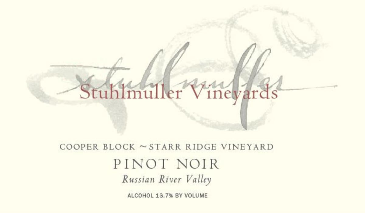 Stuhlmuller Vineyards Cooper Block Starr Ridge Vineyard Pinot Noir 2013 Front Label