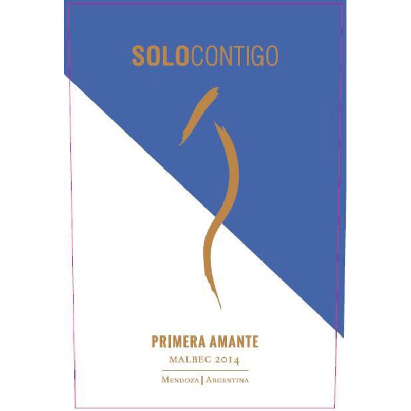 Solo Contigo Primera Amante Malbec 2014 Front Label