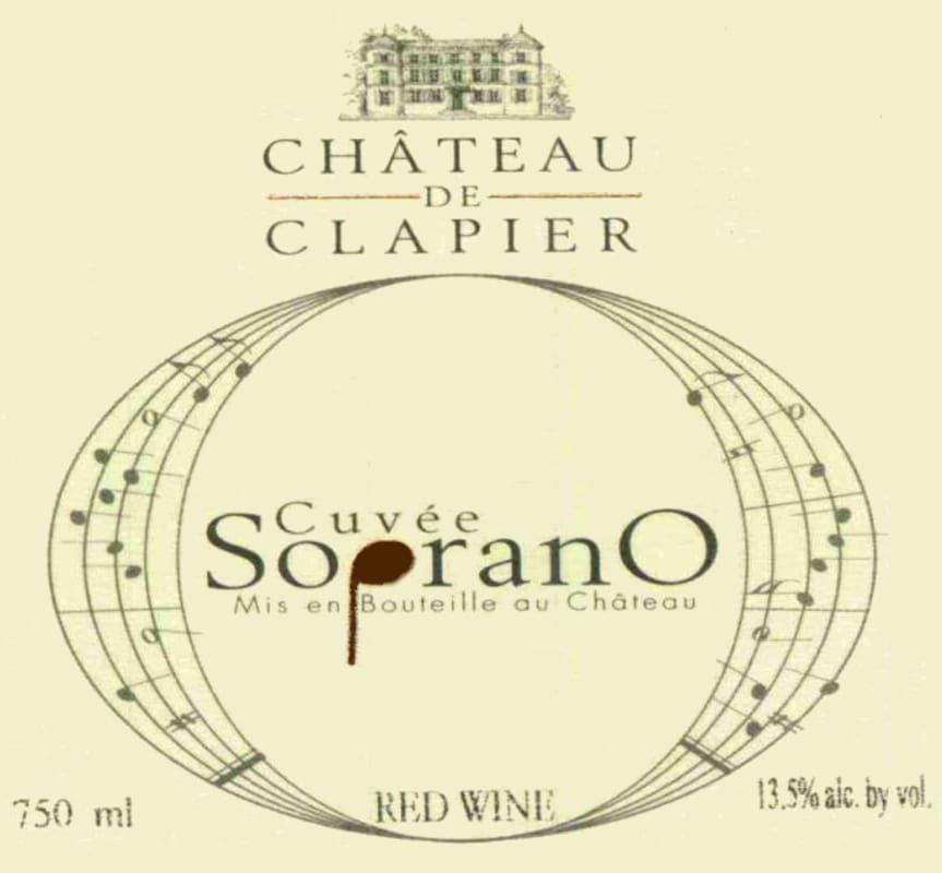 Chateau de Clapier Luberon Cuvee Soprano Rouge 2006 Front Label