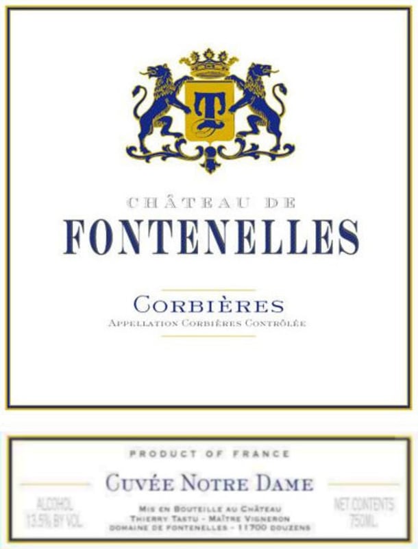 Chateau de Fontenelles Corbieres Cuvee Notre Dame 2014 Front Label
