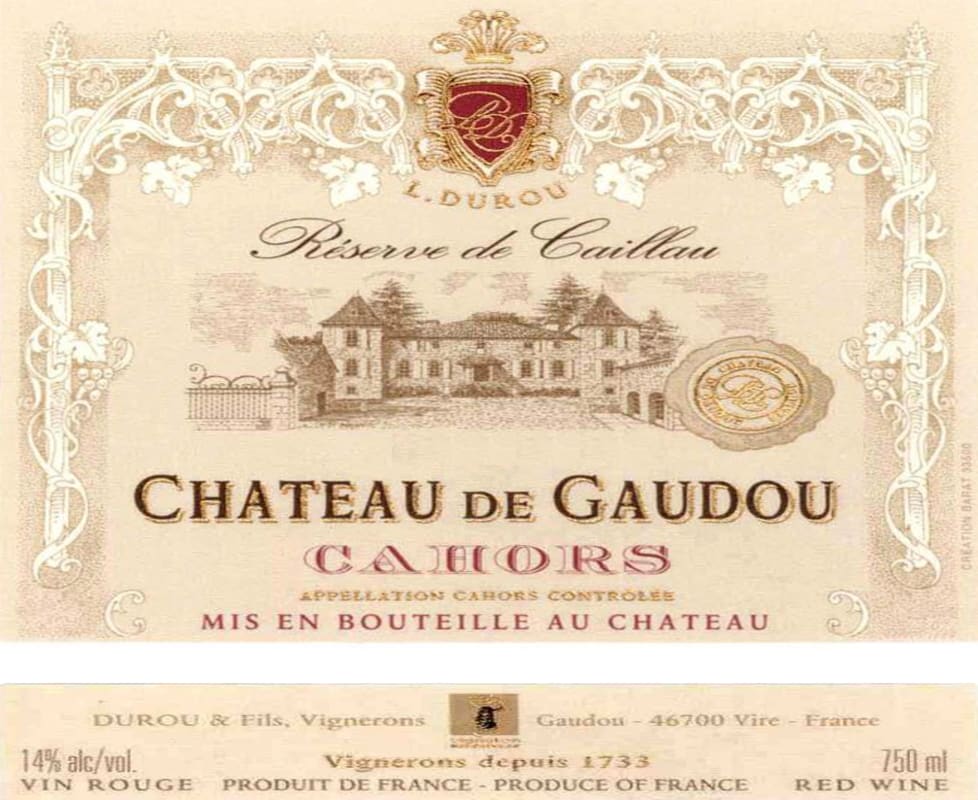 Chateau de Gaudou Reserve de Caillau 2009 Front Label
