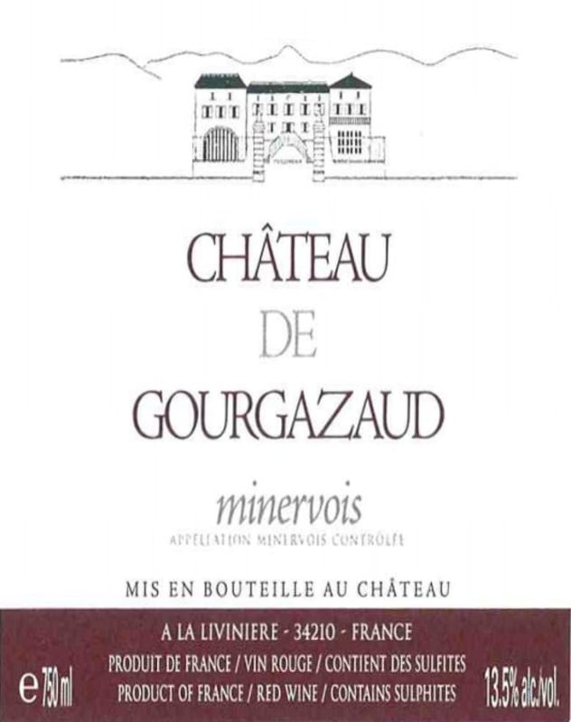 Chateau de Gourgazaud Minervois 2014 Front Label