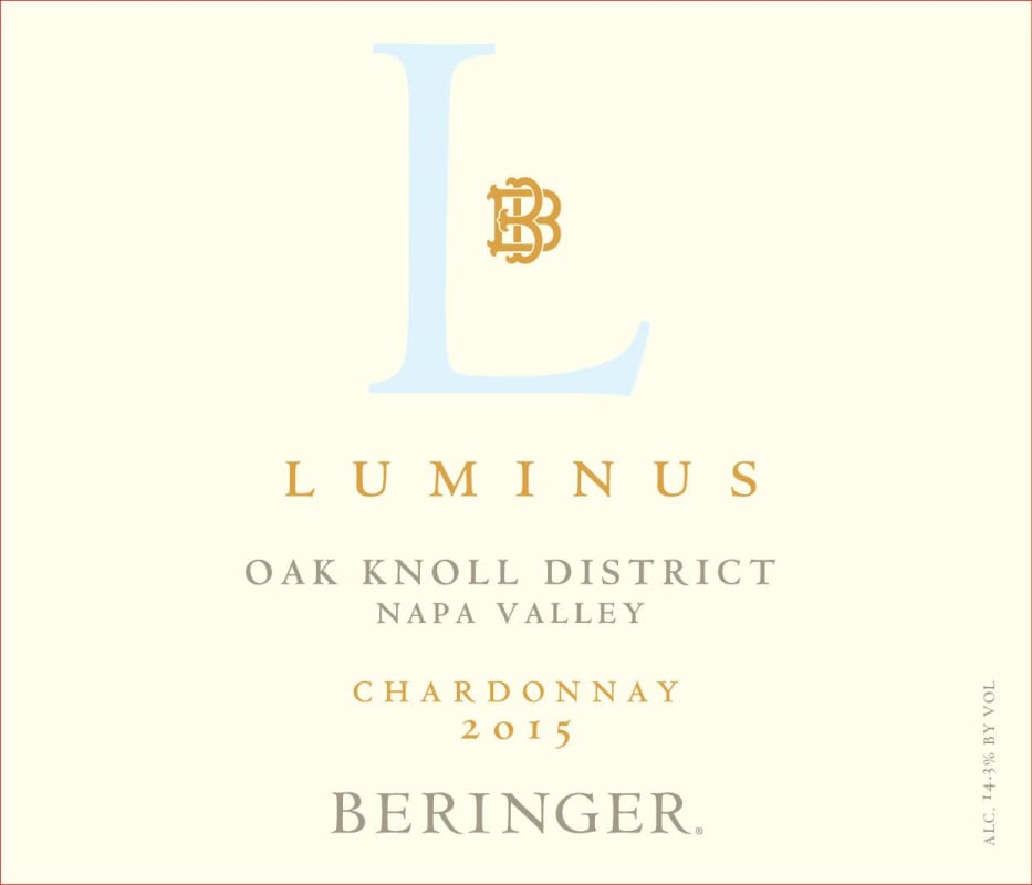 Beringer Luminus Chardonnay 2015 Front Label