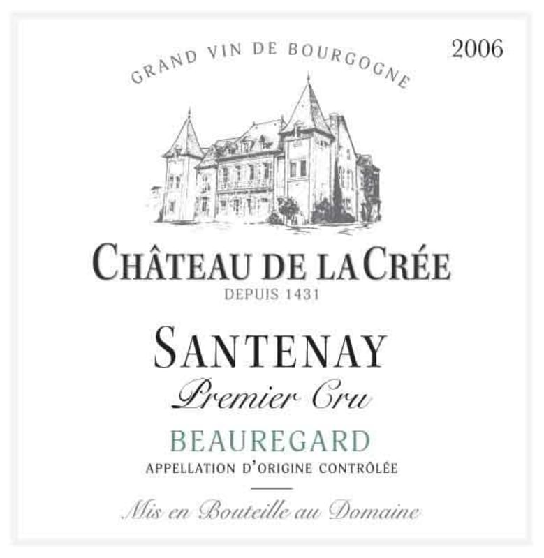Chateau de la Cree Santenay Beauregard Premier Cru 2006 Front Label