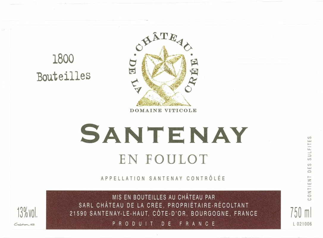 Chateau de la Cree Santenay En Foulot 2012 Front Label