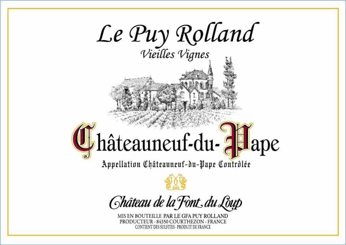 Chateau de la Font du Loup Chateauneuf-du-Pape Le Puy Rolland 2014 Front Label