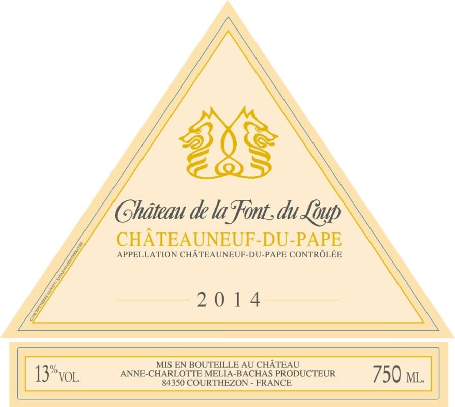 Chateau de la Font du Loup Chateauneuf-du-Pape Blanc 2014 Front Label