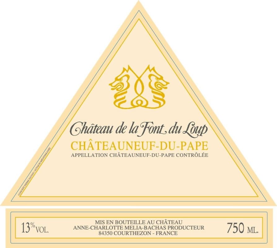 Chateau de la Font du Loup Chateauneuf-du-Pape Blanc 2015 Front Label