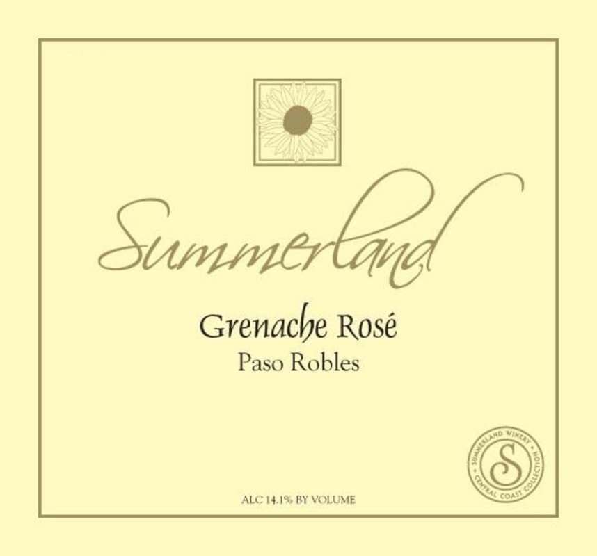 Summerland Grenache Rose 2014 Front Label