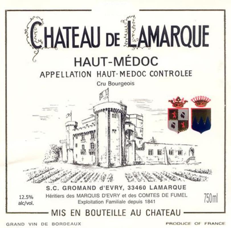 Chateau de Lamarque Haut-Medoc 2009 Front Label