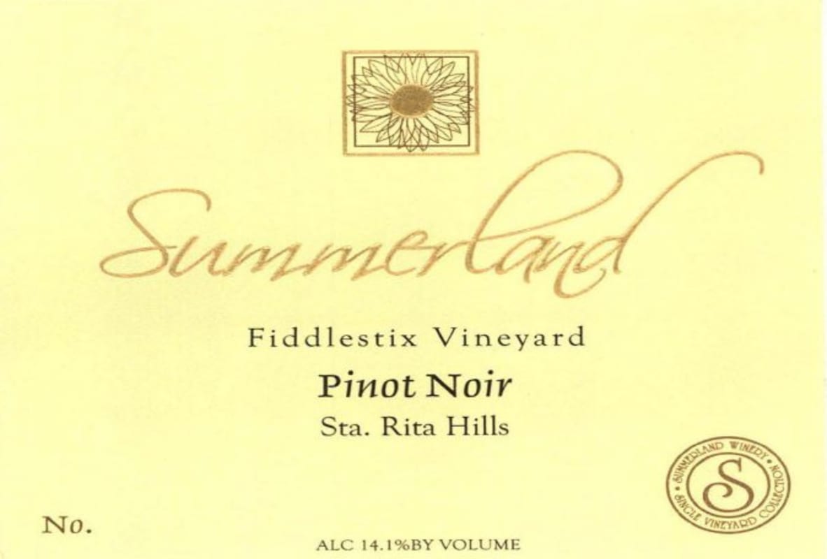 Summerland Fiddlestix Vineyard Pinot Noir 2014 Front Label