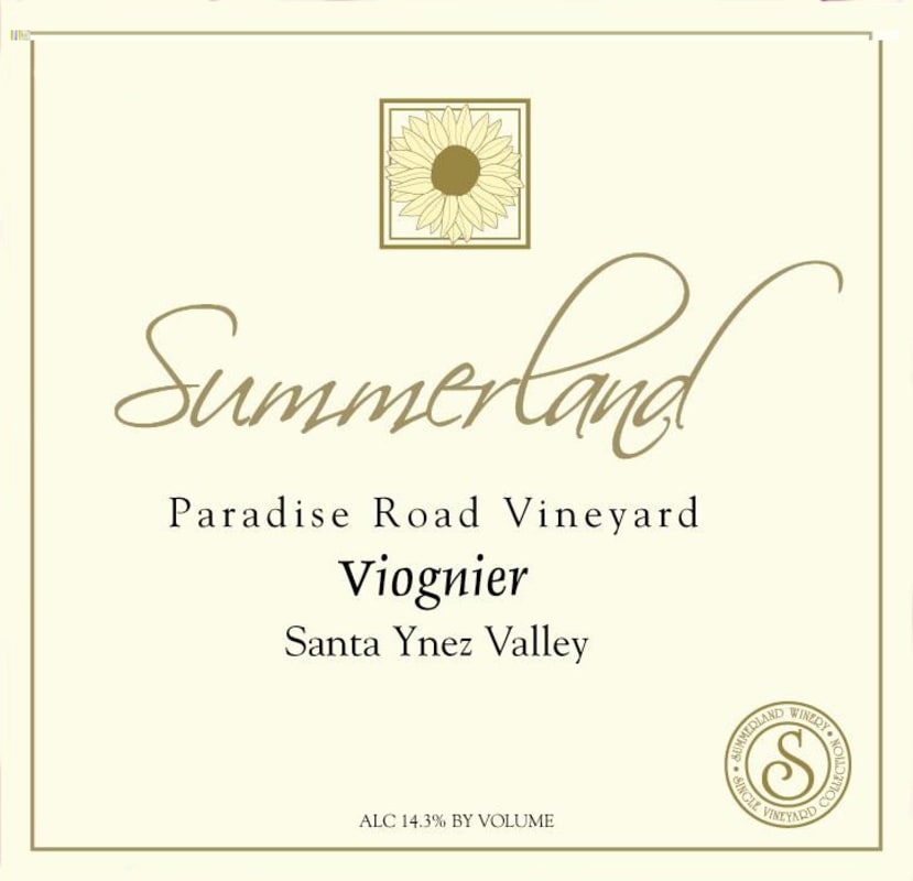 Summerland Paradise Road Vineyard Viognier 2014 Front Label