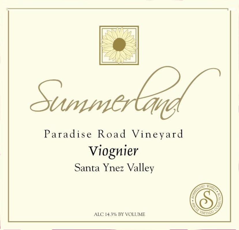 Summerland Paradise Road Vineyard Viognier 2012 Front Label