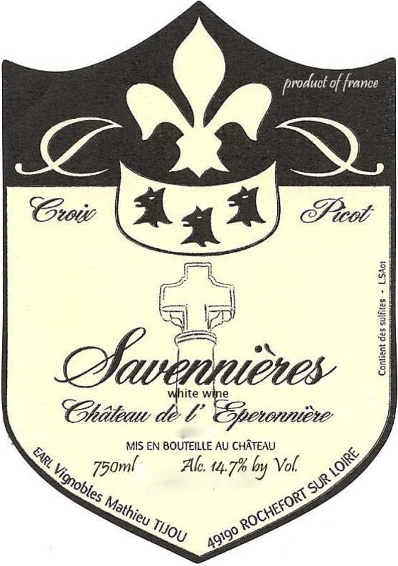 Chateau de L'Eperonniere Savennieres Croix Picot 2014 Front Label