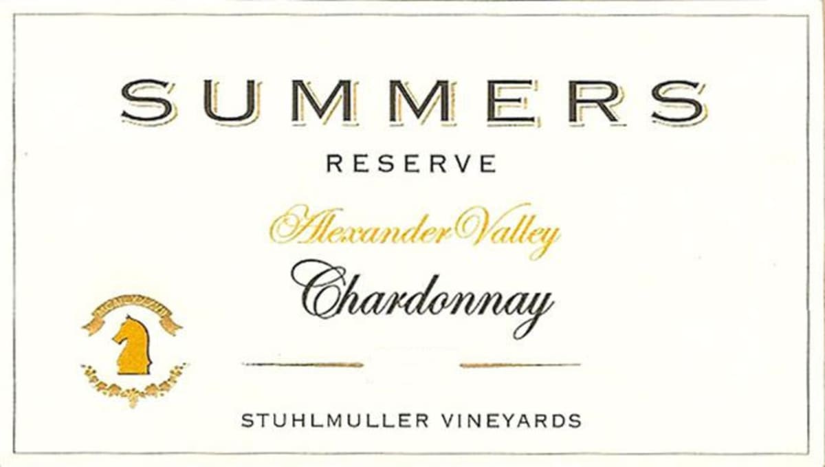 Summers Estate Stuhlmuller Vineyards Reserve Chardonnay 2012 Front Label