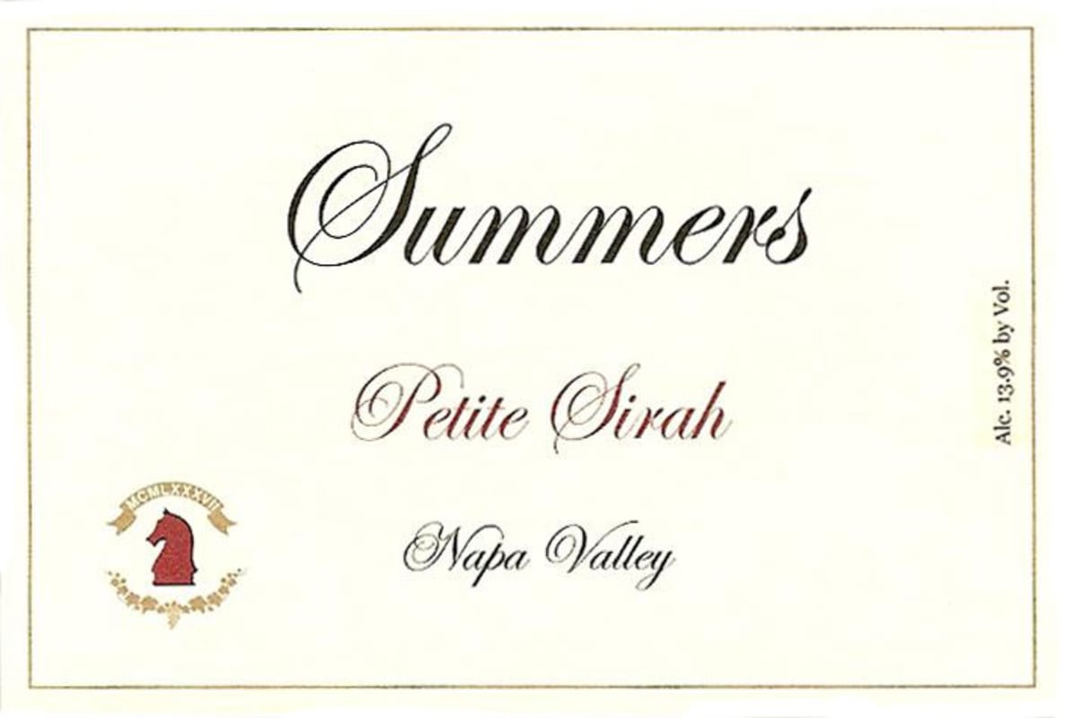 Summers Estate Petite Sirah 2009 Front Label