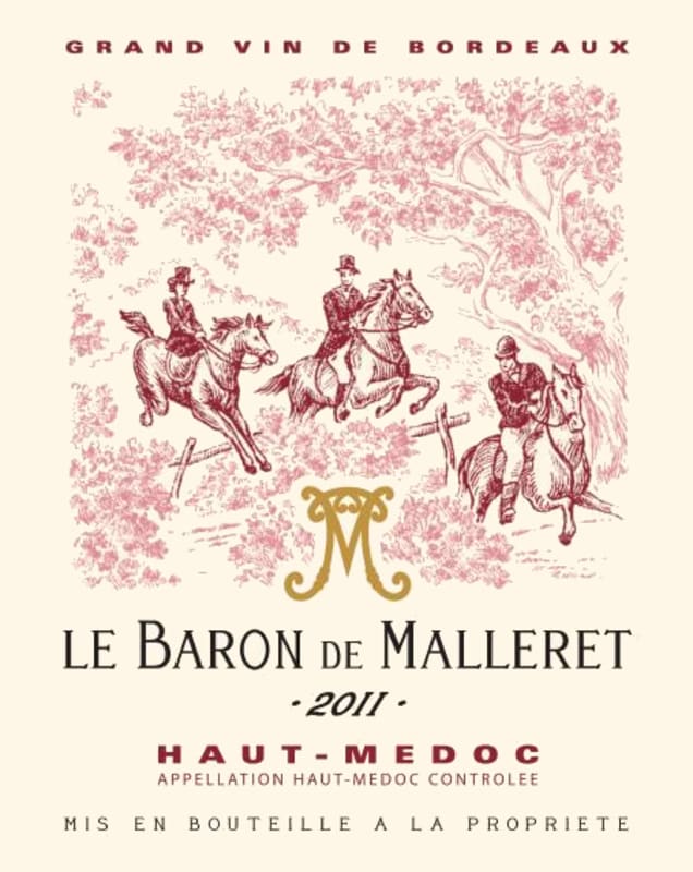 Chateau de Malleret Le Baron de Malleret 2011 Front Label