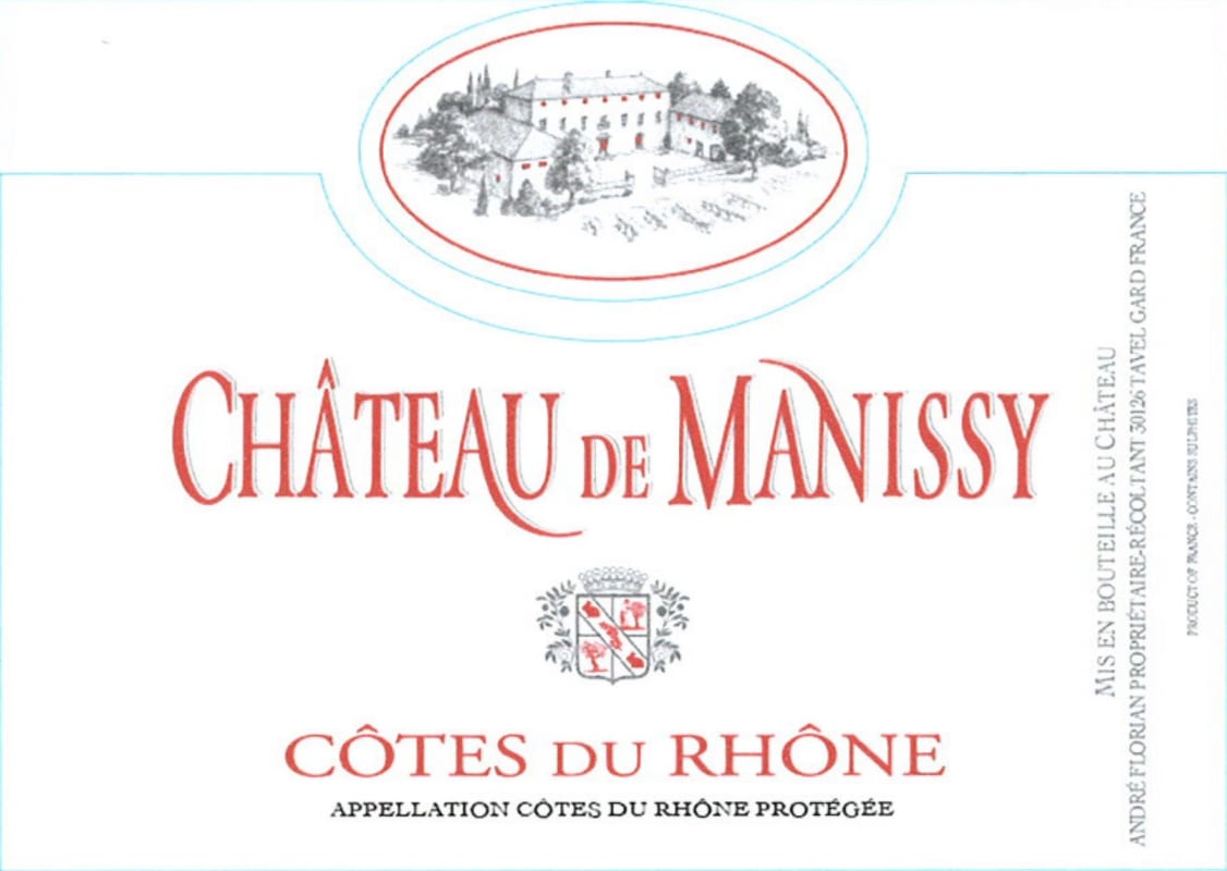 Chateau de Manissy Cotes du Rhone 2013 Front Label