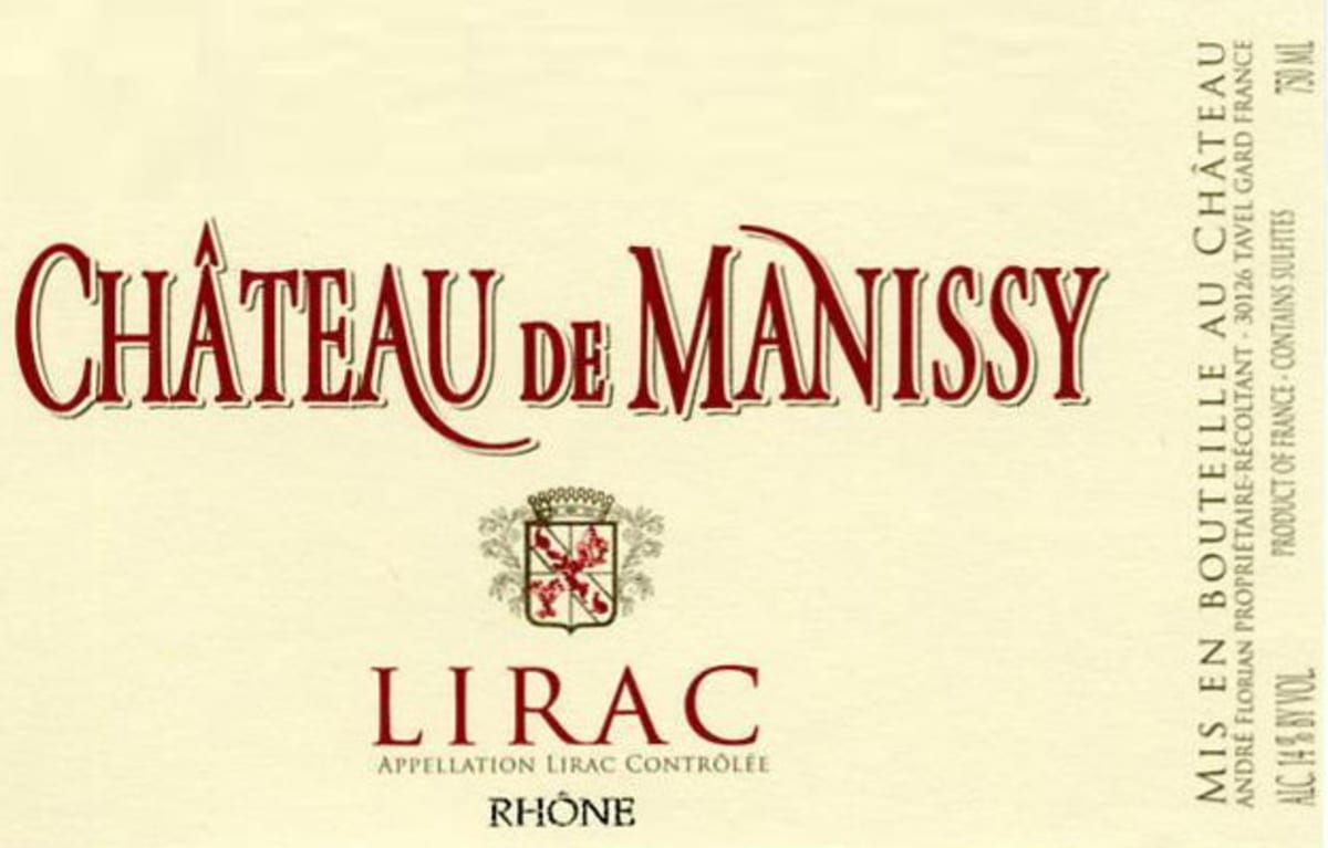 Chateau de Manissy Lirac 2009 Front Label