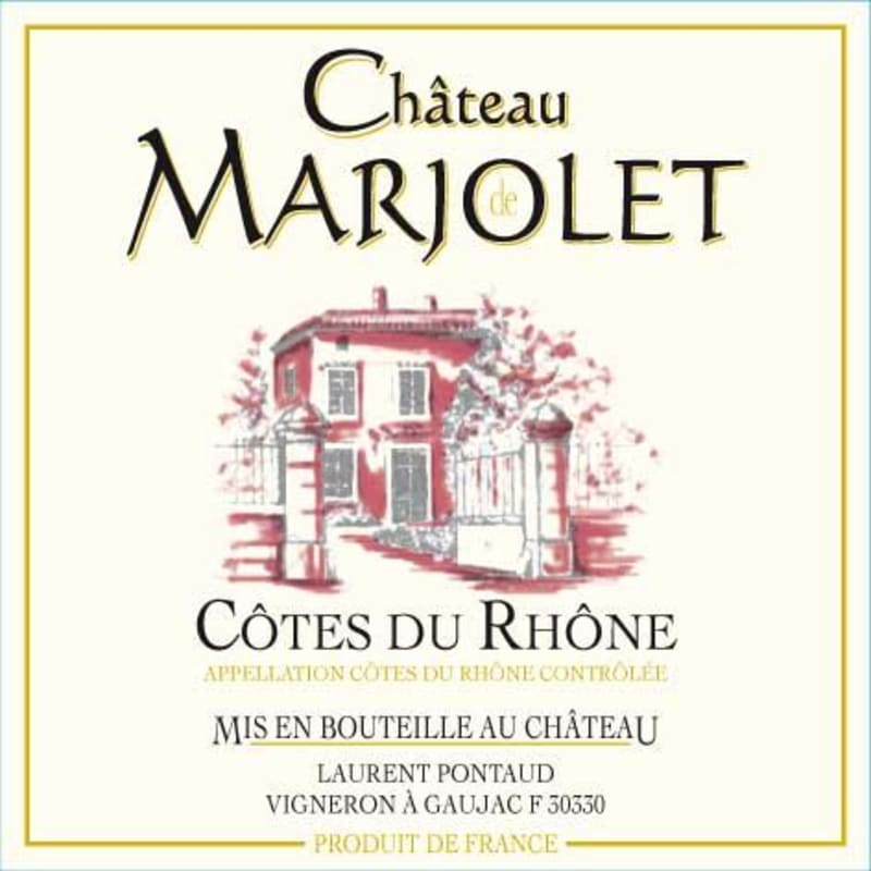 Chateau de Marjolet Cotes du Rhone 2012 Front Label