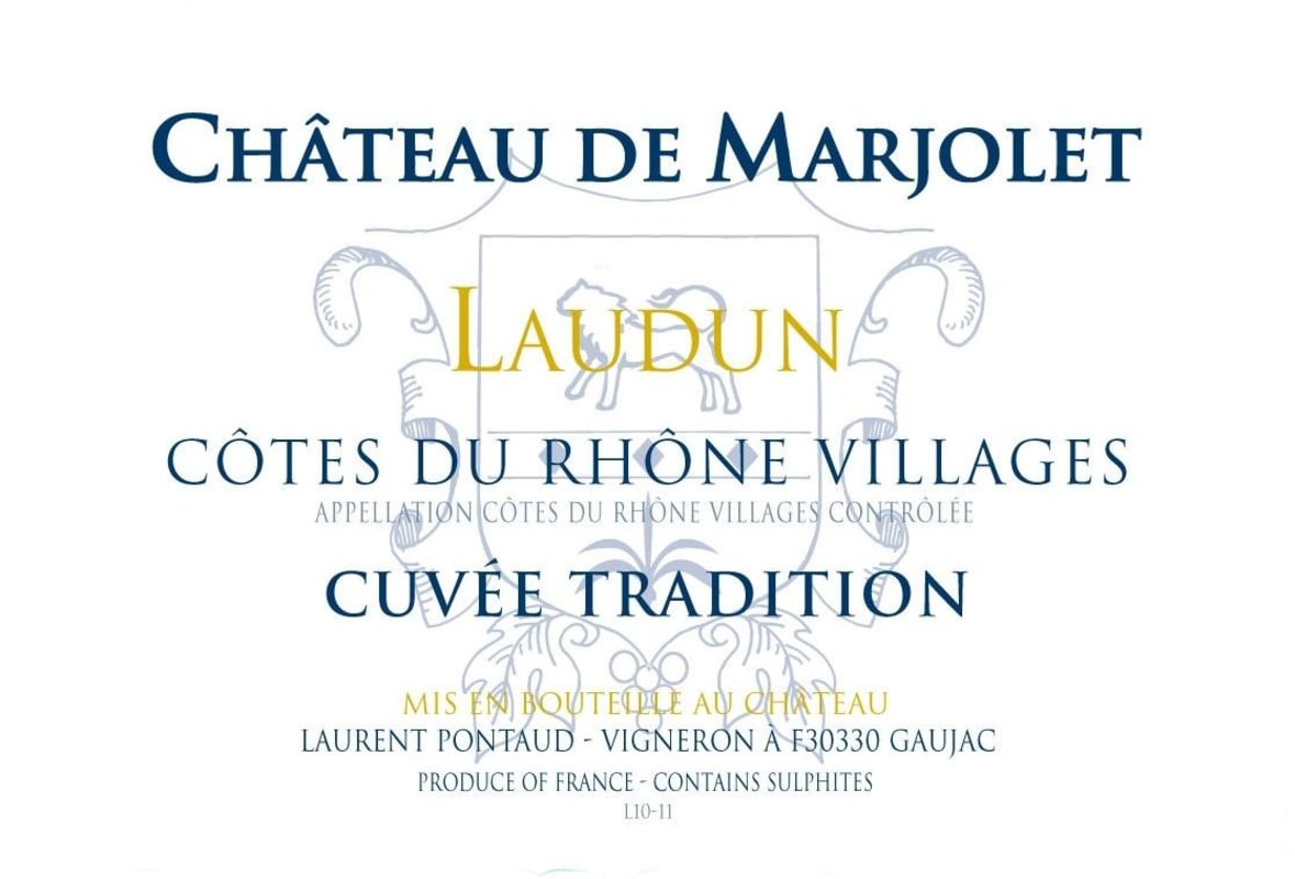 Chateau de Marjolet Cotes du Rhone Villages Laun Cuvee Tradition 2011 Front Label