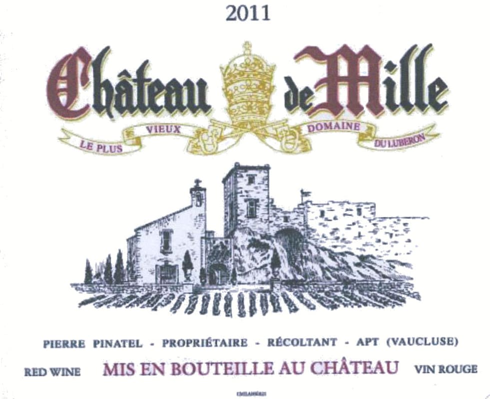 Chateau de Mille Luberon Rouge 2011 Front Label