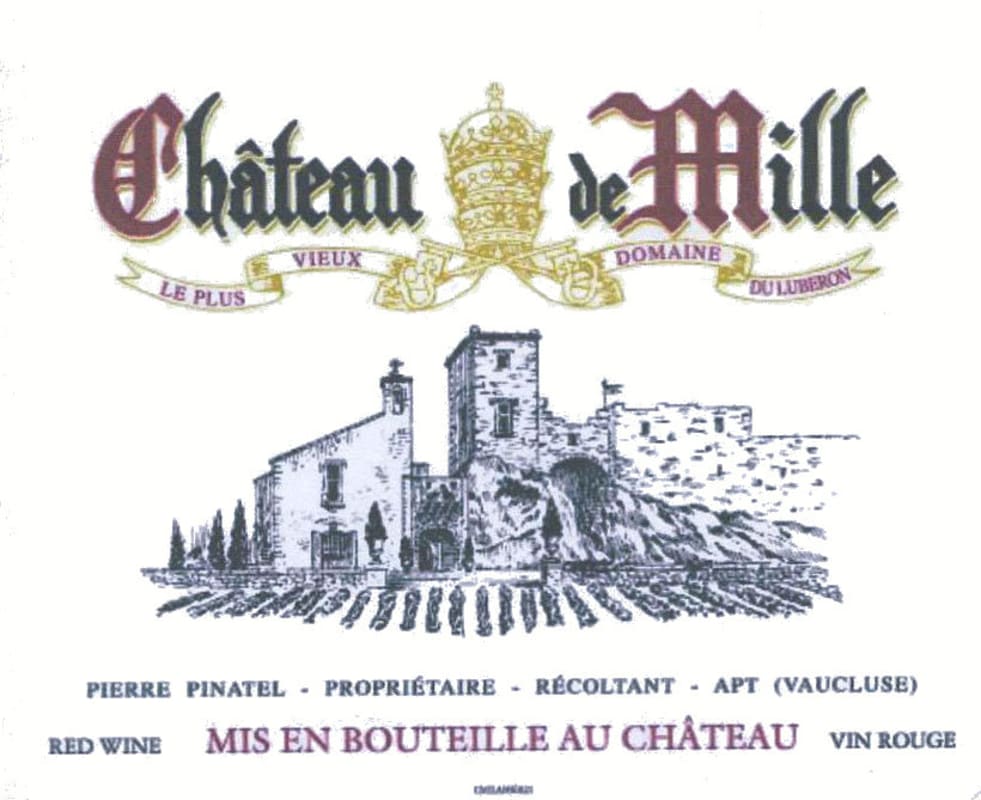 Chateau de Mille Luberon Rouge 2012 Front Label