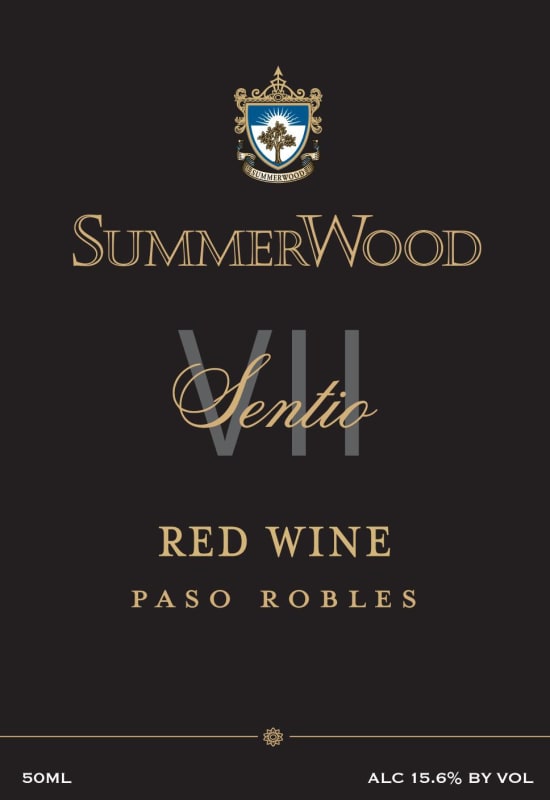 SummerWood Sentio Red Wine 2012 Front Label